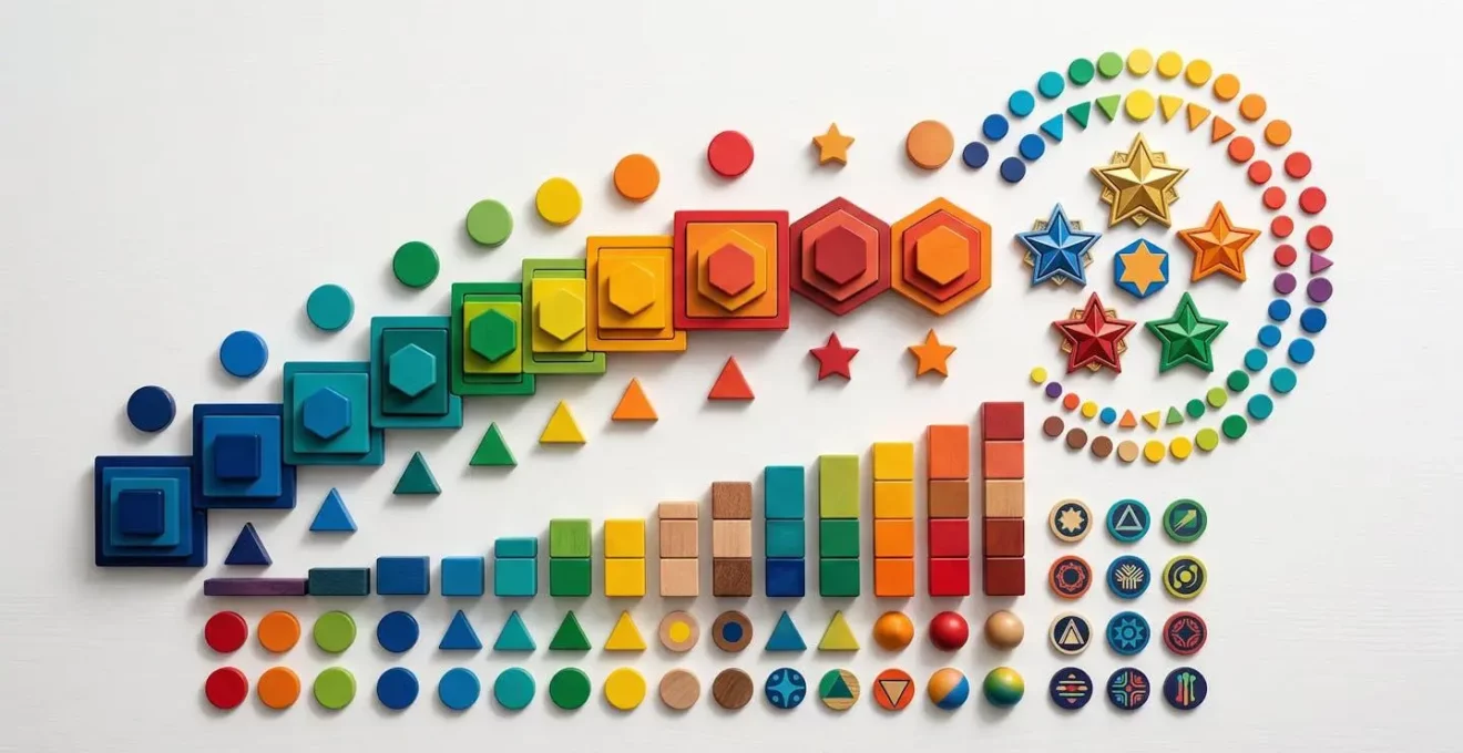 Interface de jeu mobile avec badges et progression pour formation commerciale