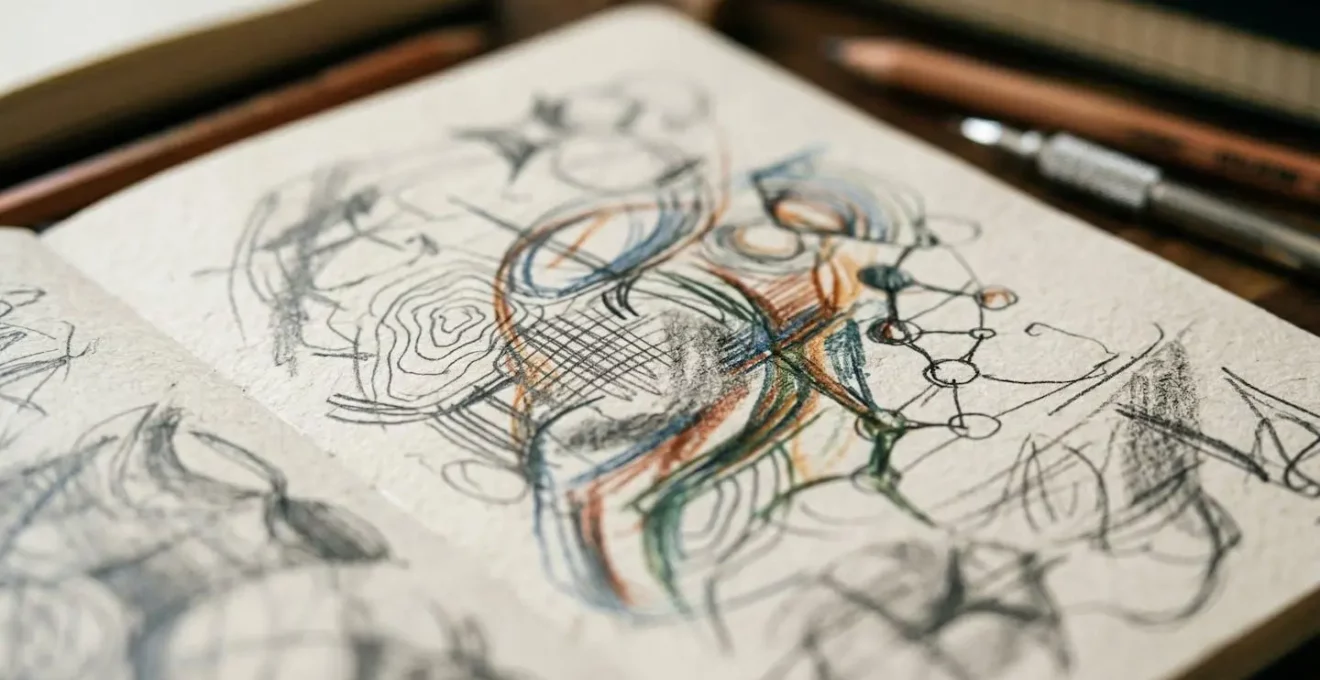 Carnet de notes avec questions préparées pour un entretien de stage en design graphique